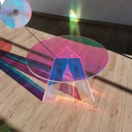 Diameter 60 x Height 40cm Rainbow Iridescent  Acrylic Luxury Modern Tripod Restaurant Coffee Tea Dining Room Tables