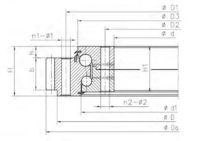 Buy Different Diameter Ball Double Row Four Point Contact Slewing ...