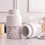 Dining Table Terrazzo Flower Vase Tabletop Ornaments Decoration Nordic European Ceramic Vase Pot Dropship