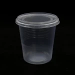Disposable Translucent Round Food Containers PP Plastic 119 X 121 Mm with Lines for Cold and Hot Food 500 PCS/CTN