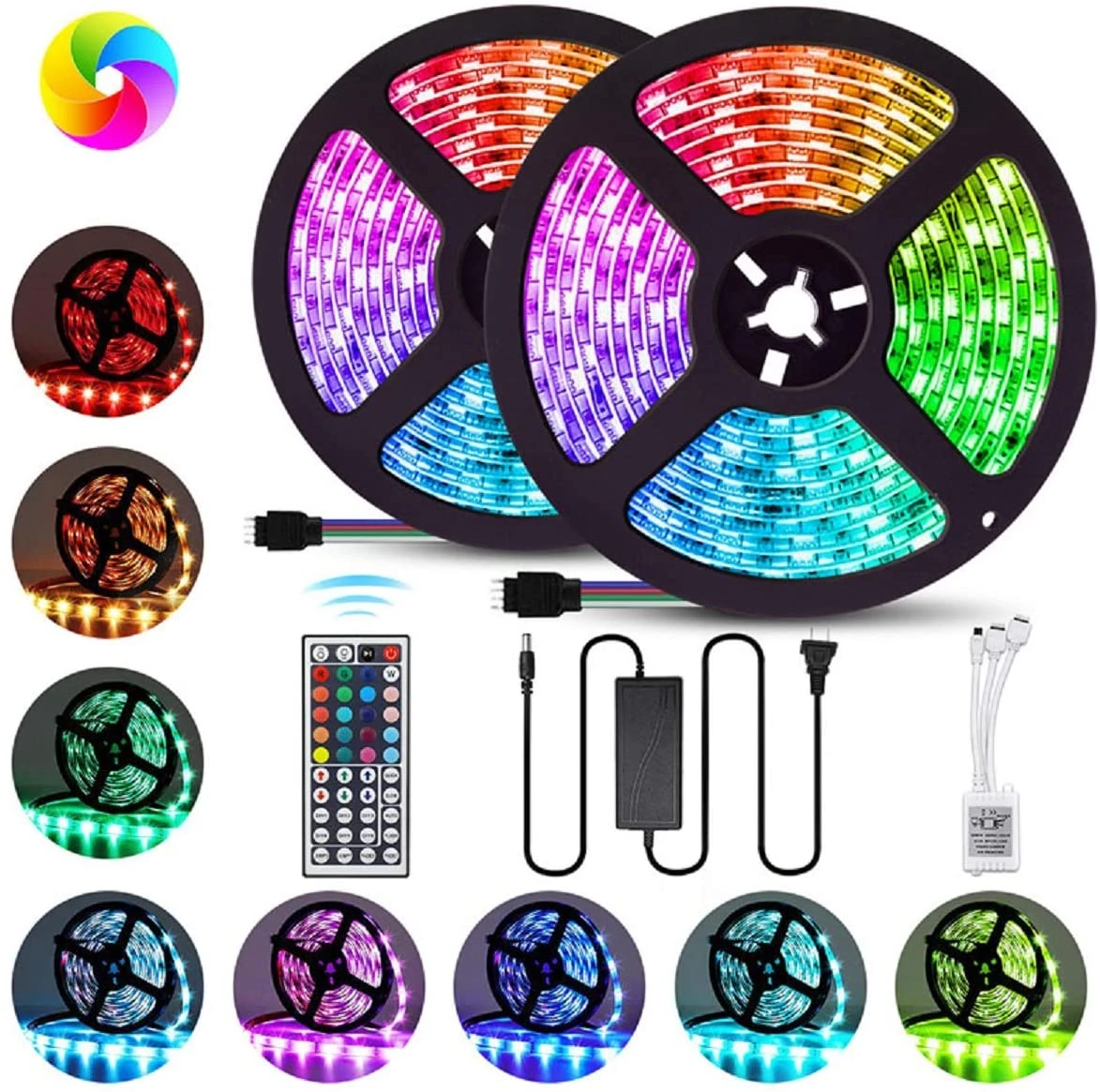 DIY Flexible 10M Waterproof Both Indoor And Outdoor 5050 RGB LED Strip Light With 44 Key Remote Controller