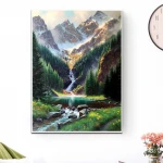DIY Pictures By Numbers Mountain Scenery Oil Painting Lake Landscape Kits Drawing Canvas HandPainted Art Home Decoration