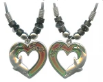 Double Heart Paua shell jewelry Best firend  shell jewelry Friendship heart  Knot sea shell pendant