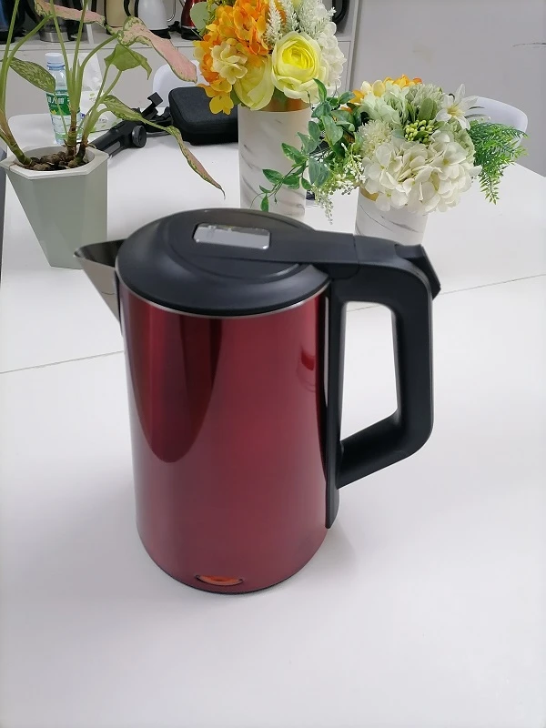 Double Layer Anti Scalding Colorful Stainless Steel 1.8L Hot Water Electric Kettle