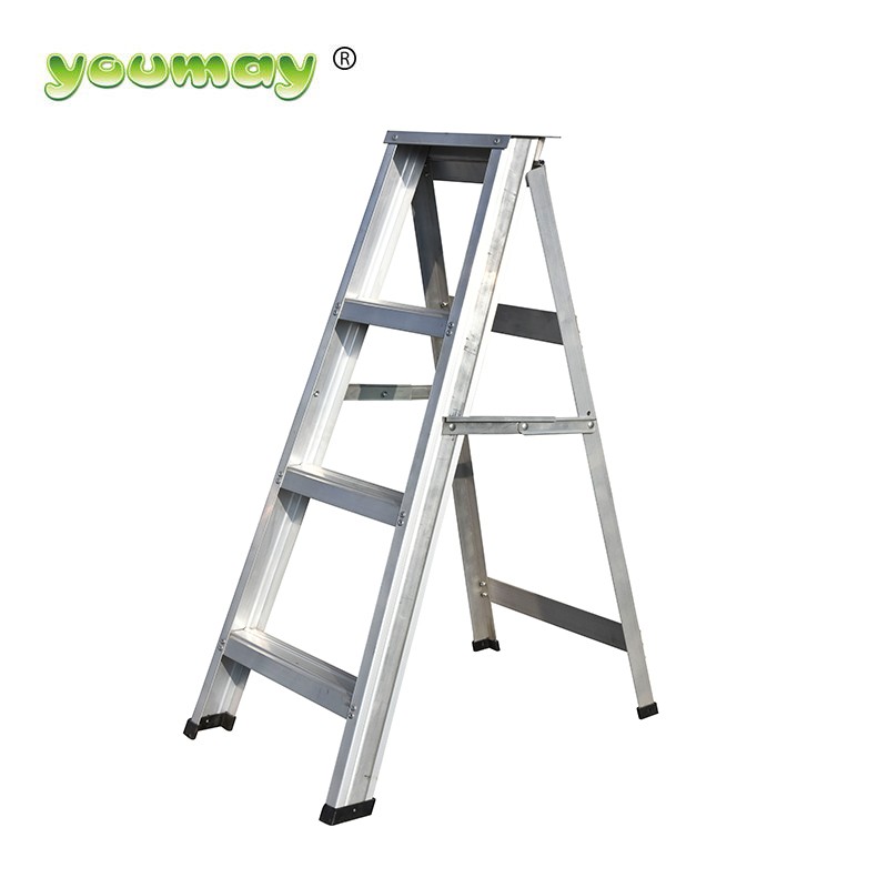 Double sided aluminum  4 steps room folding  steady step  ladder