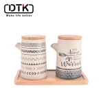DTK Newly Designed Series Indian Series Product Kitchenware Clay Bamboo Spice Bottle set