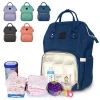 Durable deep blue polyester multi-function backpack diaper bag land