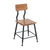 Durable metal legs with wooden back bar stool chair