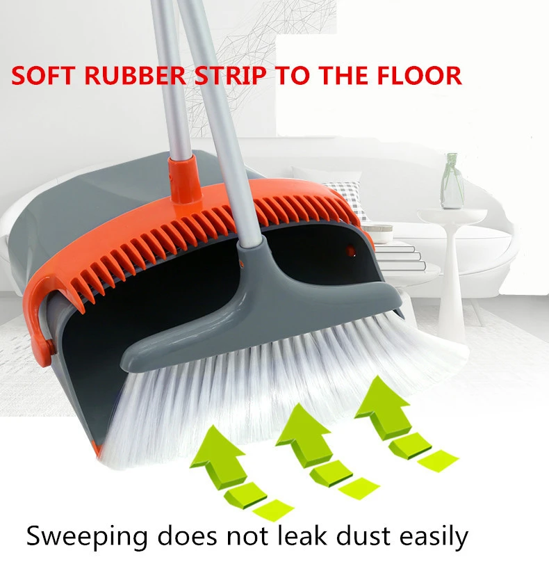 EAST dust pan and broomdustpan cleans broom combo, greatest broom and dustpan, long handle plastic broom brush