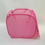 Eco friendly portable custom square shape dirty cloth storage bag laundry basket