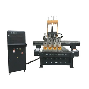 Economical Multi Spindles Pneumatic 4 Heads Wood Cnc Router Furniture Making Machine