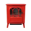 Electric Fire Electric Fireplace Heater Freestanding Stove Portable Type Polyresin Log Set Flame Effect Red Finish