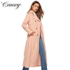 Elegant lady Long Classic Double Breasted Trench Coat