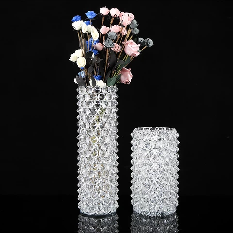 Europe style table wedding home sets clear beautiful glass crystal flower vases