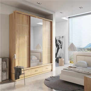 European style 4 door bedroom wardrobe with sliding door design