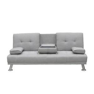 European style sofa bed living room 3 seater folding sofa cum bed with cup holders