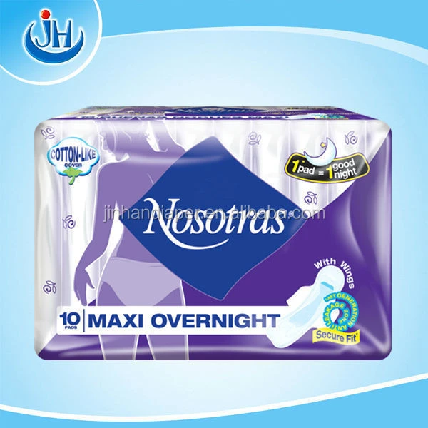 Extra thick cotton surface sanitary napkins branded Nosotras for spain market