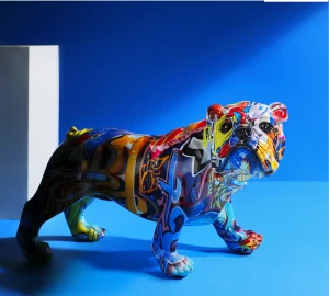 Factory creative custom resin craft animal statue resin french bulldog elephant figurine