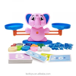 Factory direct sale kids educational counting toy  math game card elephant balance game toys