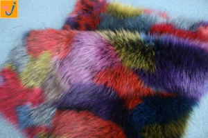 factory directly cheap colour jacquard plush fake faux fur fabric for woman
