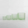 factory directly sale machine made mini square clear glass vase pot with dot on wall for centerpiece/air plant/ aquatic planter
