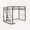 Factory directly single adult dormitory metal bunk bed with desk