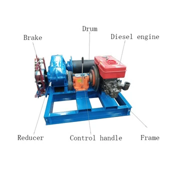 factory price customized construction 3 5 10 ton diesel lifting winch