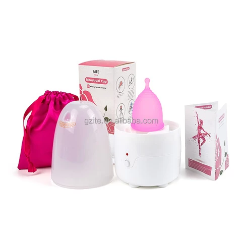 Factory Wholesale Menstrual Cup 100% Medical Silicone Menstrual Collector Steam Sterilizer with Package