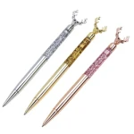 Fancy Ink Refillable Rotating Ballpoint Pens Bling Rose Gold Silver for Girls