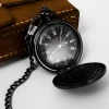 Fashion 37CM Fob Chain Smooth Vintage Roman Number Dial Pendant Fob Watch Gifts Clock steel Quartz Pocket Watch