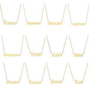 Fashion New Products Stainless Steel Retro English Letters Universe Starry Sky Series Gift Twelve  Necklace