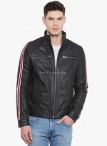 Fashion Synthetic Leather Biker Jacket Motorcycle Faux Pu Leather Jacket Men