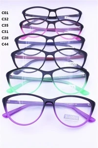 Fast delivery injection acetate prescription cateye shape gradient colorful glasses frame fashionable eyeglasses for women