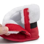 Festive Baby Booties With Santa Belt Buckle Red Christmas Baby Footwear Infant Shoes Baby Gift Doll Shoes
