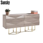 Fine Latest Design Wooden MDF Stainless Steel Base Buffet Cabinet Sideboard