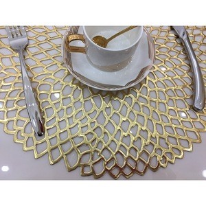Flower Pvc Placemat Hot Stamping Hollow Pad Anti-slip Coffee Table Decorative Accessories