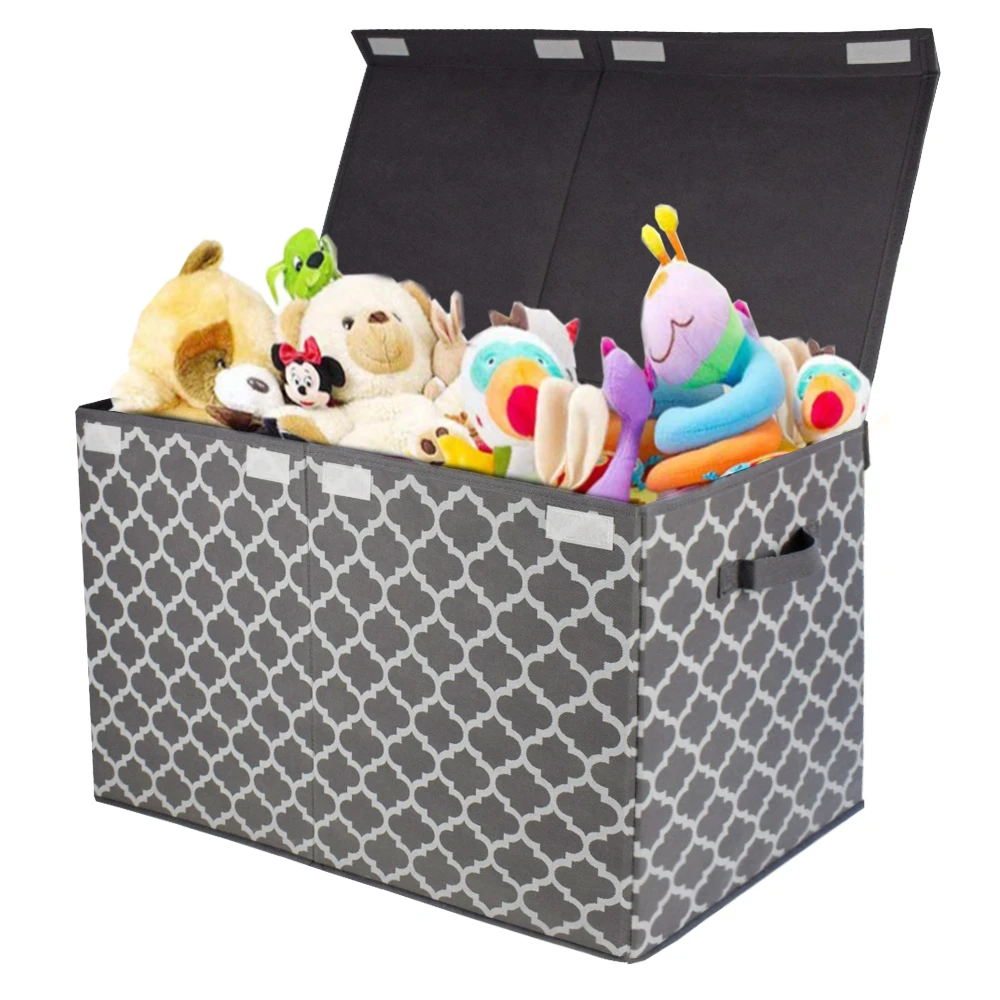 Foldable Kids Cloth Fabric Storage Chest Bins Cubes Organizer Collapsible Large Toy Storage Box & Bins with Lid