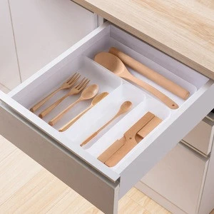 Free combination cosmetic beauty box organizer classification cutlery storage box kitchen drawer organizer tray