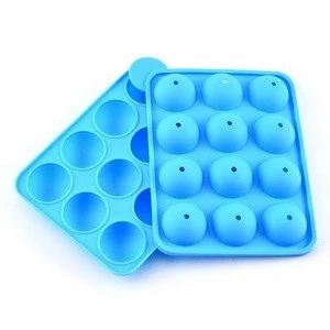 Free shipping 12 Holes Silicone Cake Tools Pop Mold Ball Shaped DIY Molds Silicone Lollipop Chocolate Cake Baking Ice Tray Stick