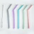 Import Free shipping FDA food grade bar smoothies cocktails bent straight 5pcs silicone reusable drinking straws with cleaning brush from China