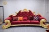 French royal home furniture luxury  red leather sofa set for living room furniture sofa