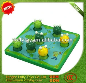 Frog wooden fishing toy for kids