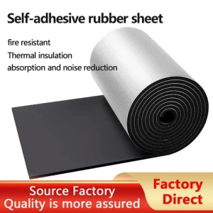 Funas Foam Rubber Aluminum Foil Sheet Rolls Sound Deadener Car Insulation Heat Shield Dampening Self-Adhesive Mat