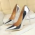 Import Funky trendy wholesale big size 34-43 metallic color fashionable pointed-toe stiletto high heels shoes womenpumps from China