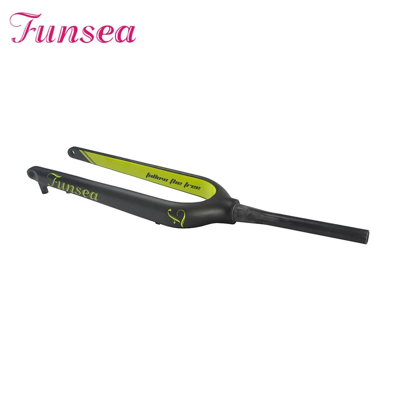 Funsea ODM OEM cheap wholesale bicycle parts carbon T700 bicycle fork carbon fat bike fork for V brake snow fatbike