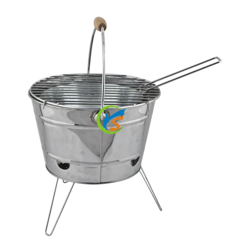 Galvanized Steel BBQ Grill Barbecue Grill with metal stand and hand