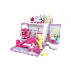 girl pretend family play plastic mini toy doll house furniture