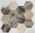 Import Glass mix travertine marble stone hexagon mosaic tiles wall decor glass mosaic tile interior marble mosaic wall tiles from China