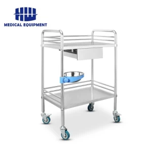 Good price Assembly Hospital Medical Two Layer Clinic Instrument Trolley