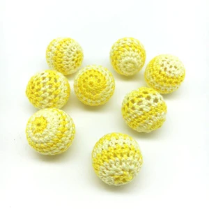 good quality handmade wood covered with wool round acrylic woven beads